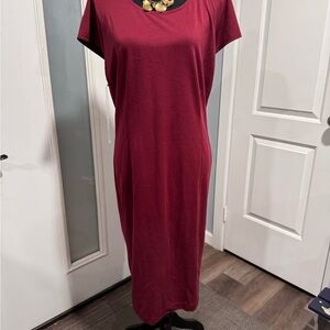 Lane Bryant Burgundy Asymmetrical Dress
